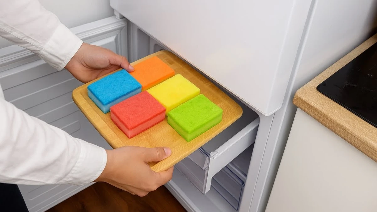 Dlaczego doświadczone gospodynie zawsze kładą suchą gąbkę do szuflady zamrażarki - image 1