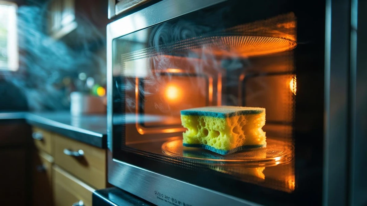 Dlaczego doświadczone gospodynie zawsze wkładają mokrą gąbkę do mikrofalówki - image 1